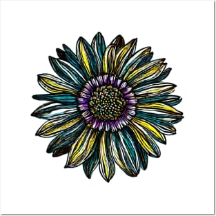 Colored Flower Drawing Posters and Art